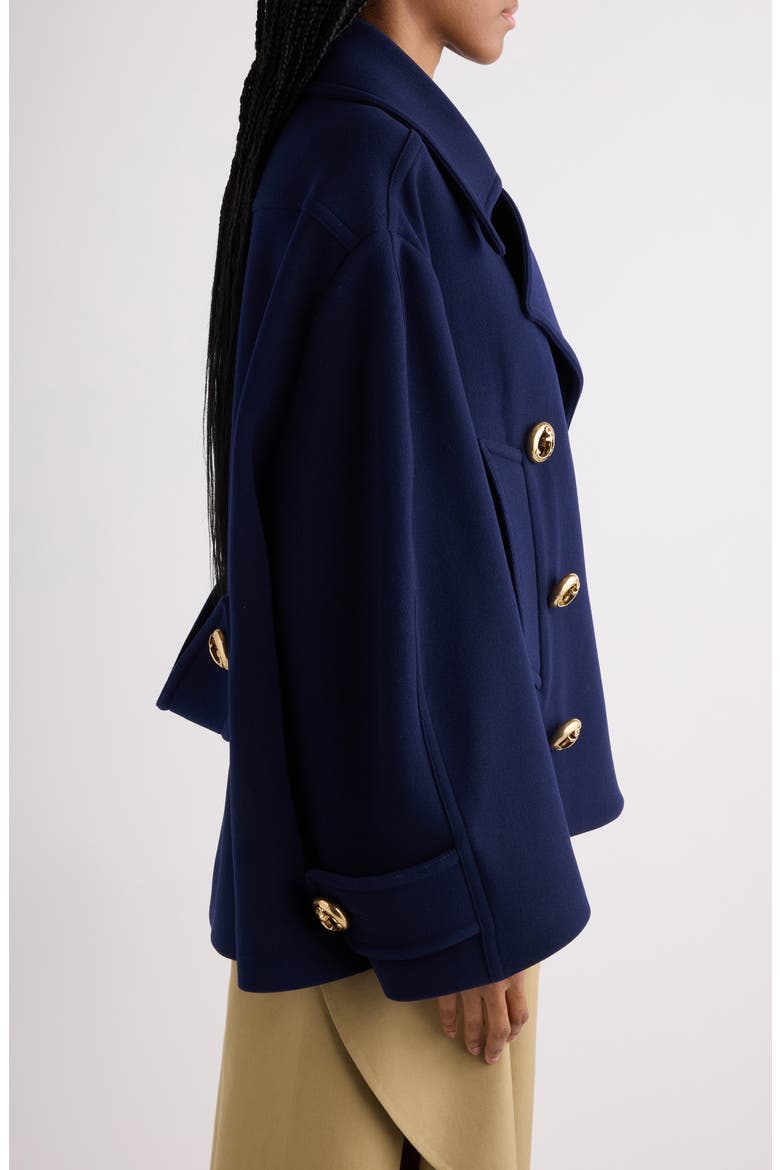 Brushed Wool Peacoat, Alternate, color, GOLD/ NAVY