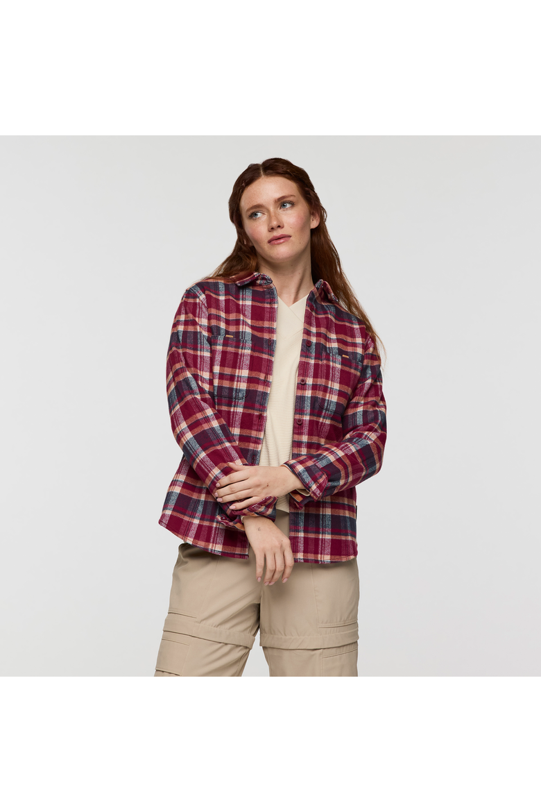 Mero Organic Flannel Shirt - Women's, Main, color, Jam and Iceberg Plaid