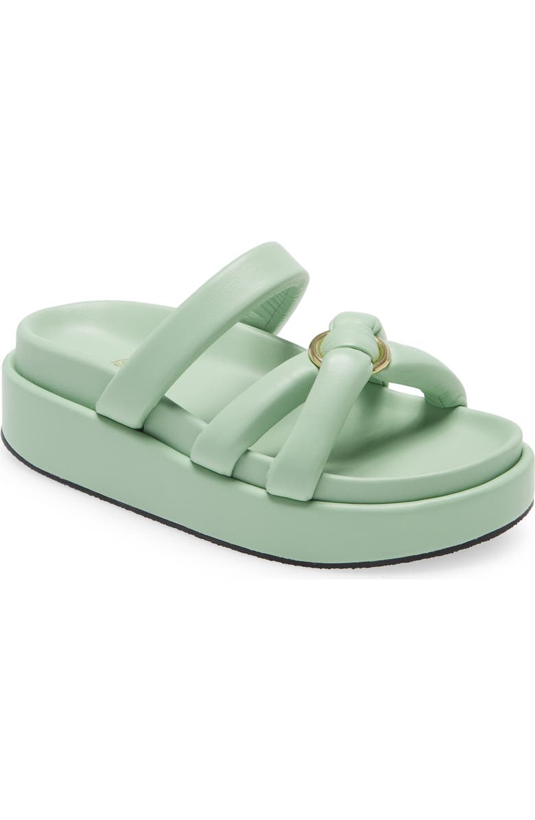 Dries Van Noten Puffy Strap Flatform Leather Sandal, Main, color,