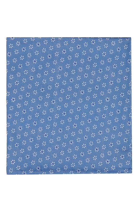Men's Geo Flower Cotton Pocket Square