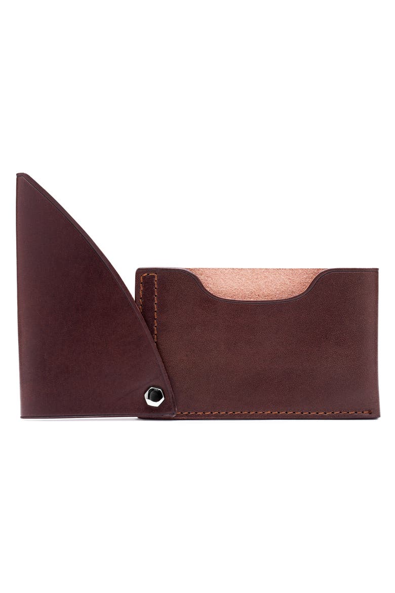 Italo Leather Flipper Card Case, Alternate, color, DARK BROWN