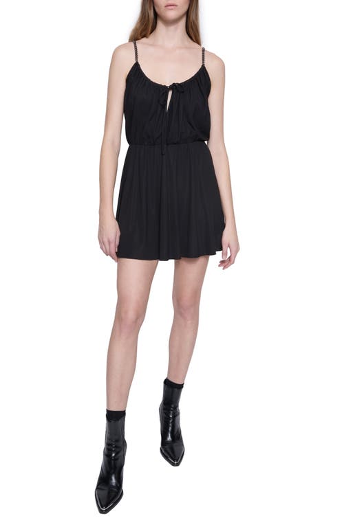 Rebecca Minkoff Serena Chain Strap Minidress In True Black