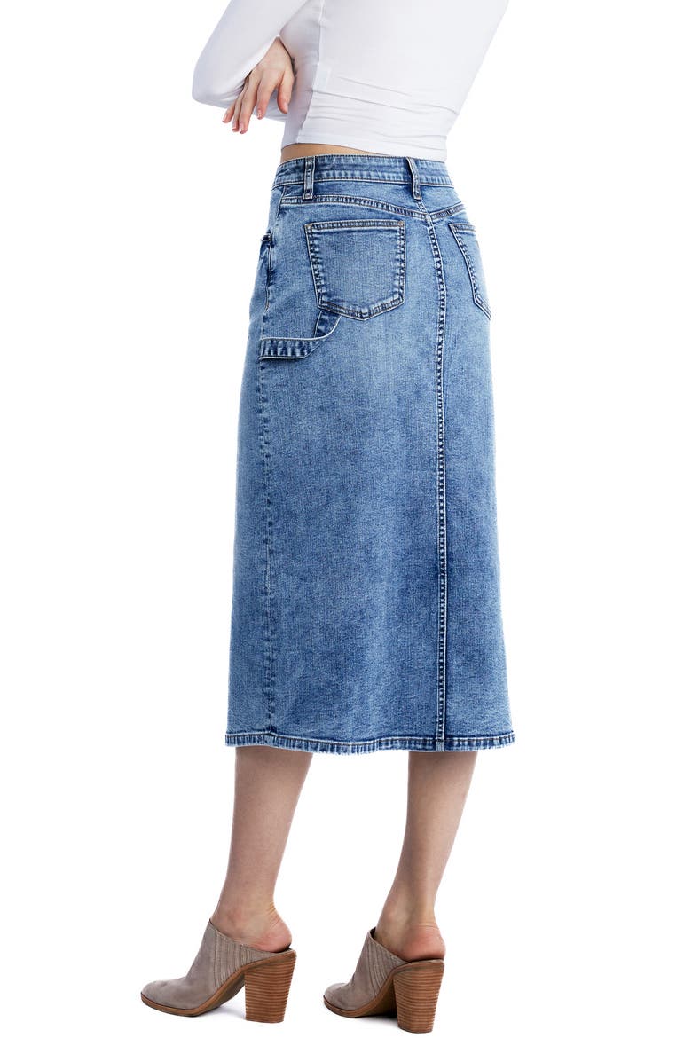 Unity Utility Denim Skirt, Alternate, color, WASHED BLUE