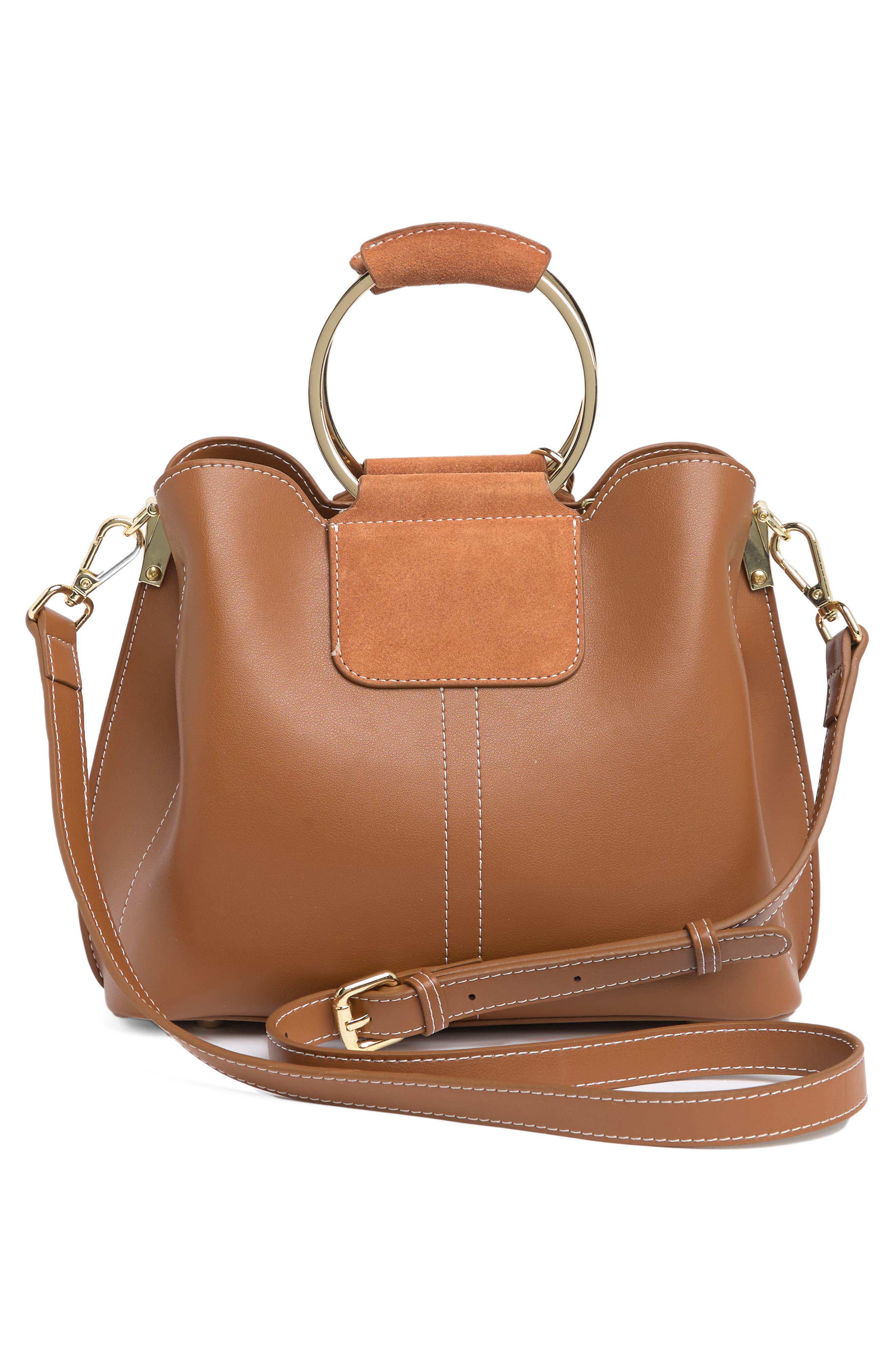 Twilight Leather Cross Body Bag, Alternate, color, BROWN / BROWN SUEDE