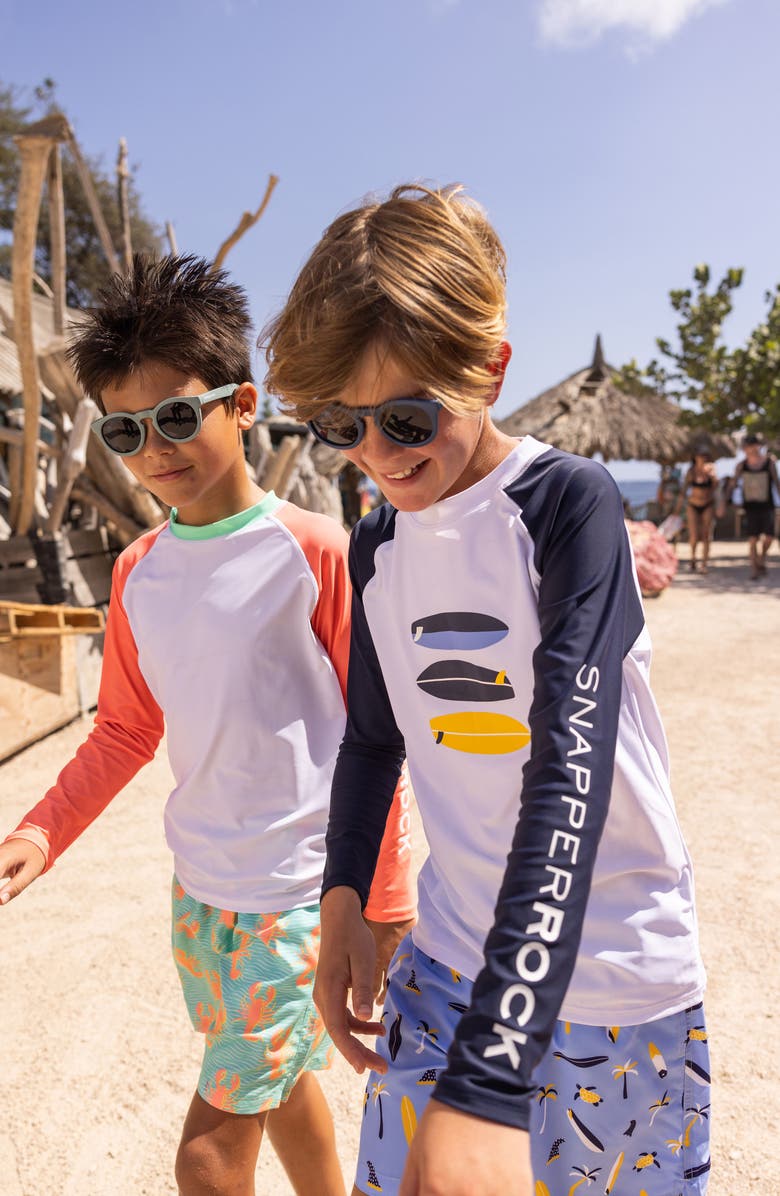 Snapper Rock Kids' Turtle Break Swim Trunks, Alternate, color, Blue