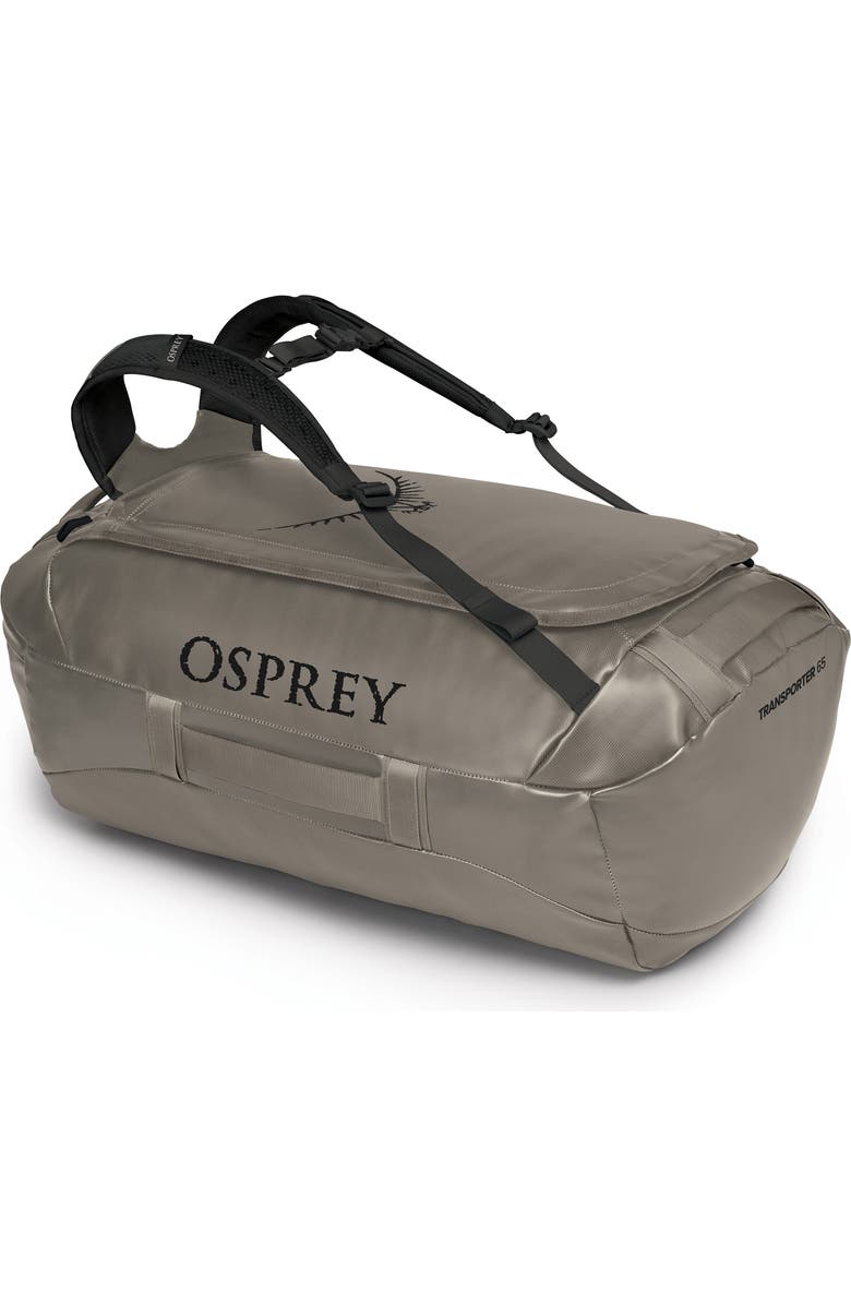 Osprey Transporter<sup>®</sup> 65-Liter Water Resistant Duffle Backpack, Main, color, Tan Concrete