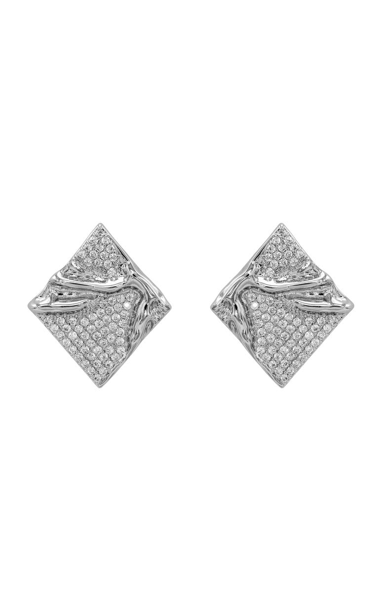 BLACK SUEDE STUDIO Manta Earring, Main, color, Silver