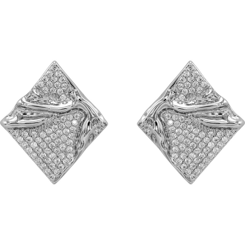 Black Suede Studio Manta Earring In Silver
