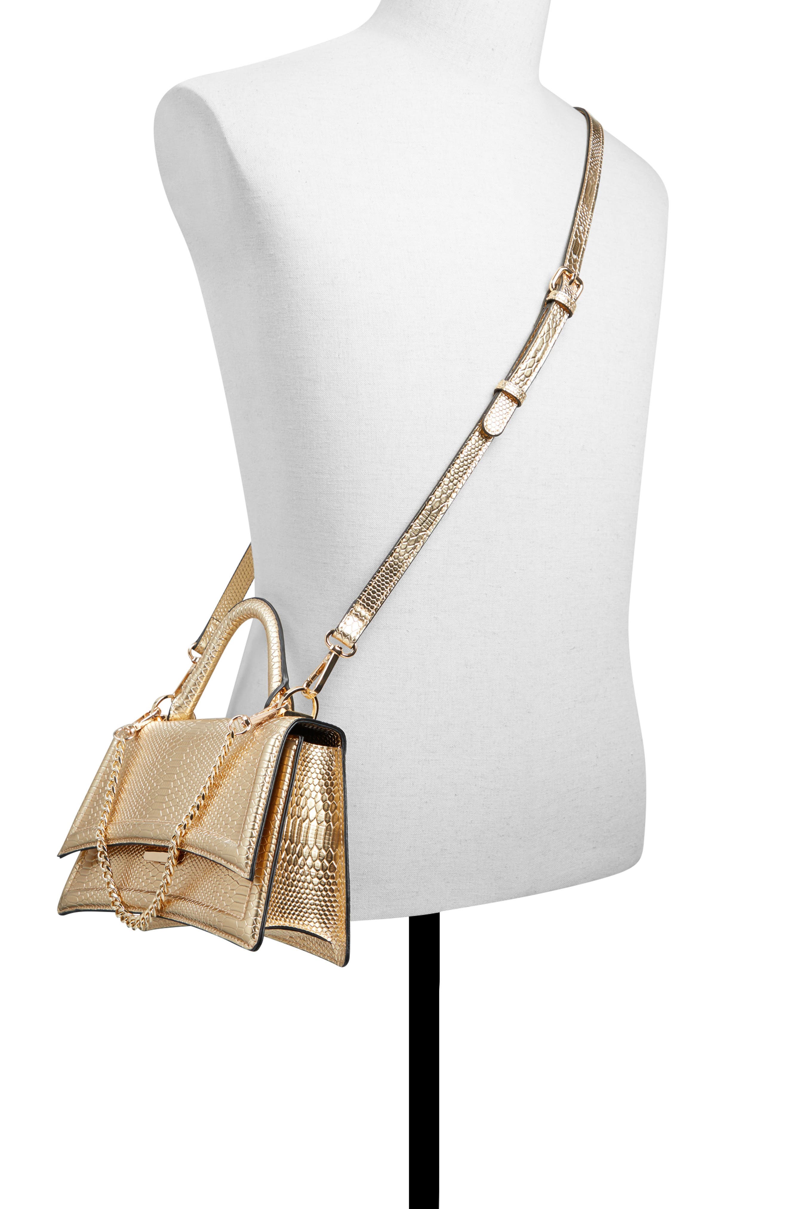 ALDO Attleyyx Croc Embossed Faux Leather Top Handle Bag, Alternate, color, 