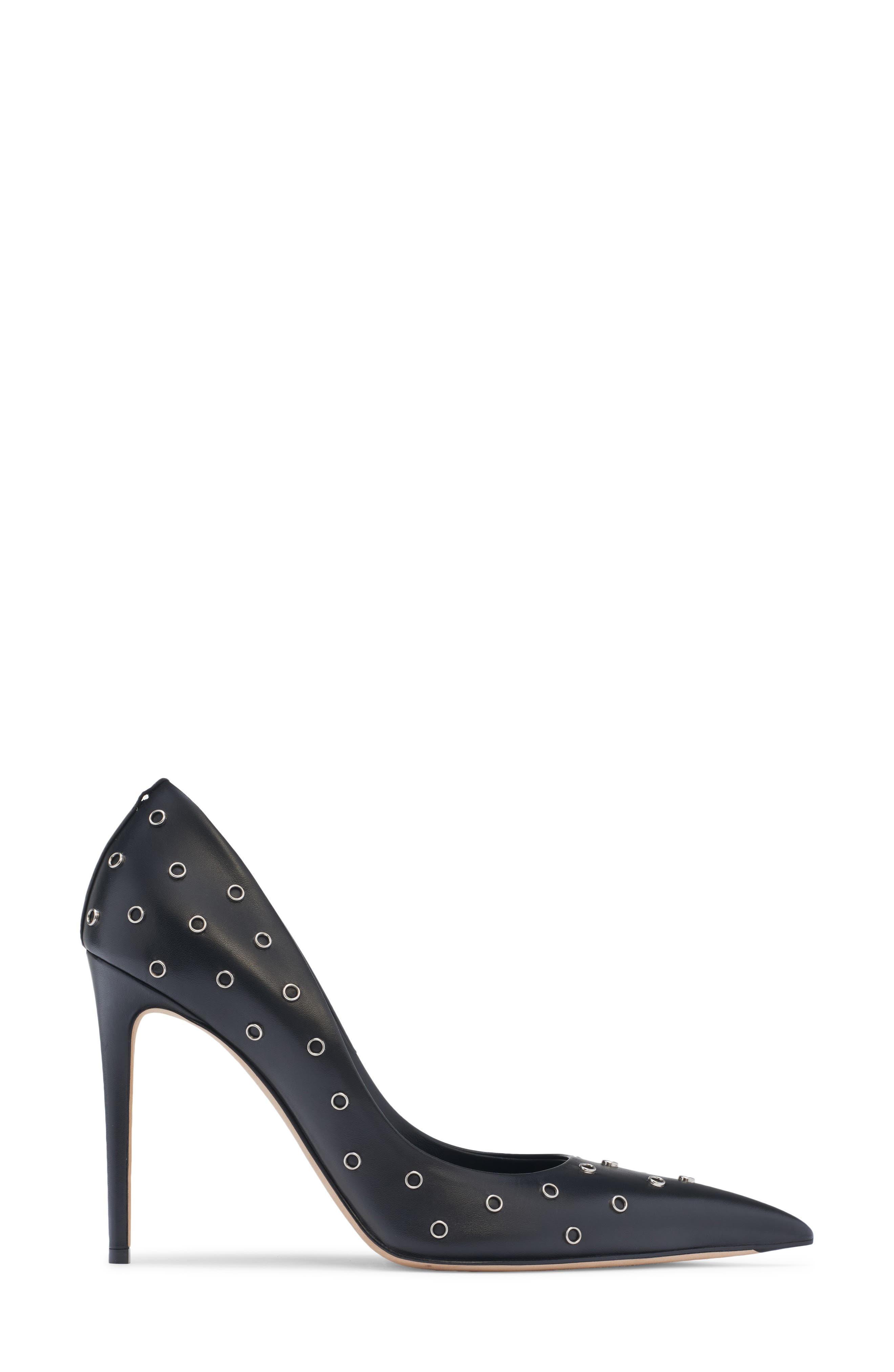 McQueen Grommet Pointed Toe Pump, Alternate, color, Black