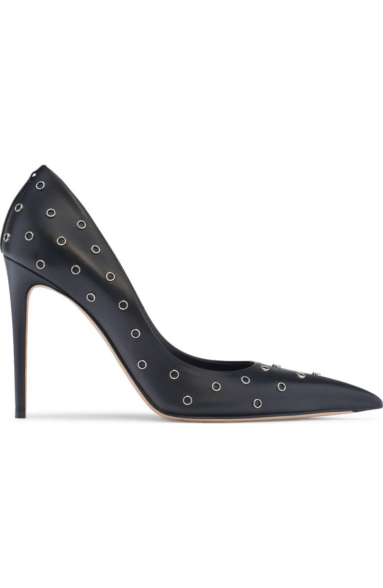 McQueen Grommet Pointed Toe Pump, Alternate, color, Black