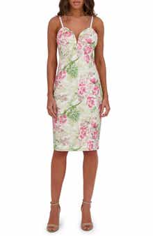 Siena Floral Sequin Embroidered Mesh Midi Dress