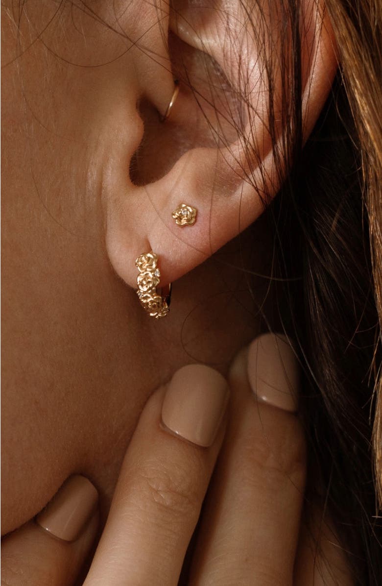 MADE BY MARY CZ Birth Flower Stud Earrings, Alternate, color, June - Gold Vermeil