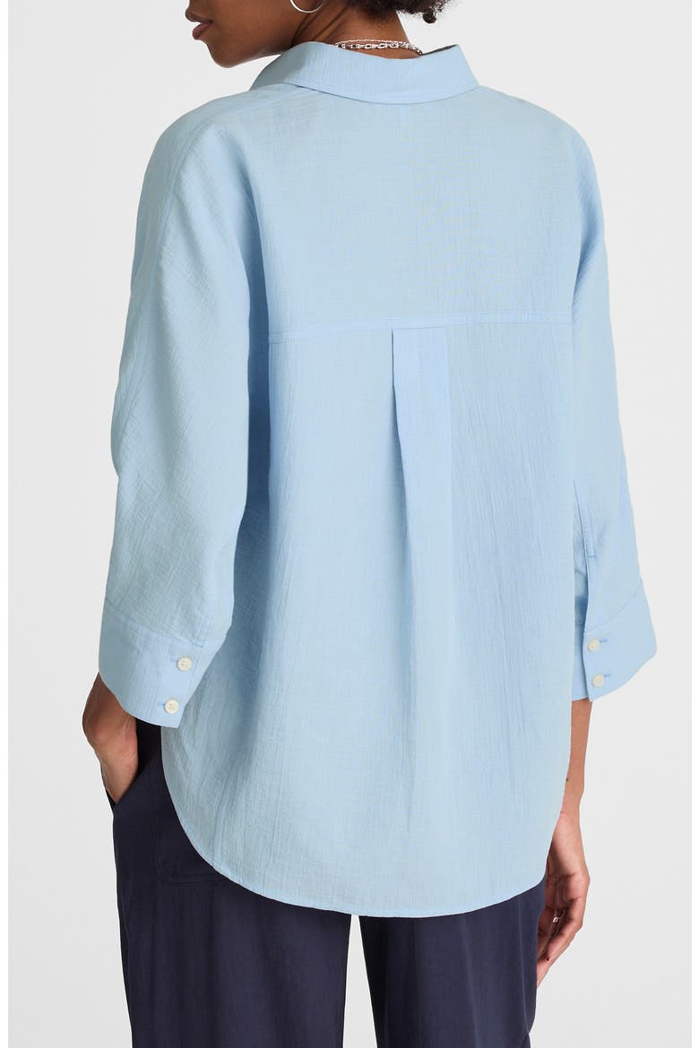 Cotton Double Gauze Oversize Shirt, Alternate, color, LIGHT POOL
