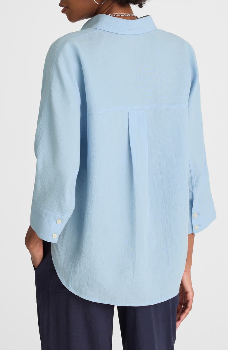 Madewell Cotton Double Gauze Oversize Shirt, Alternate, color, Light Pool