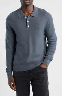 Long Sleeve Wool Polo Sweater