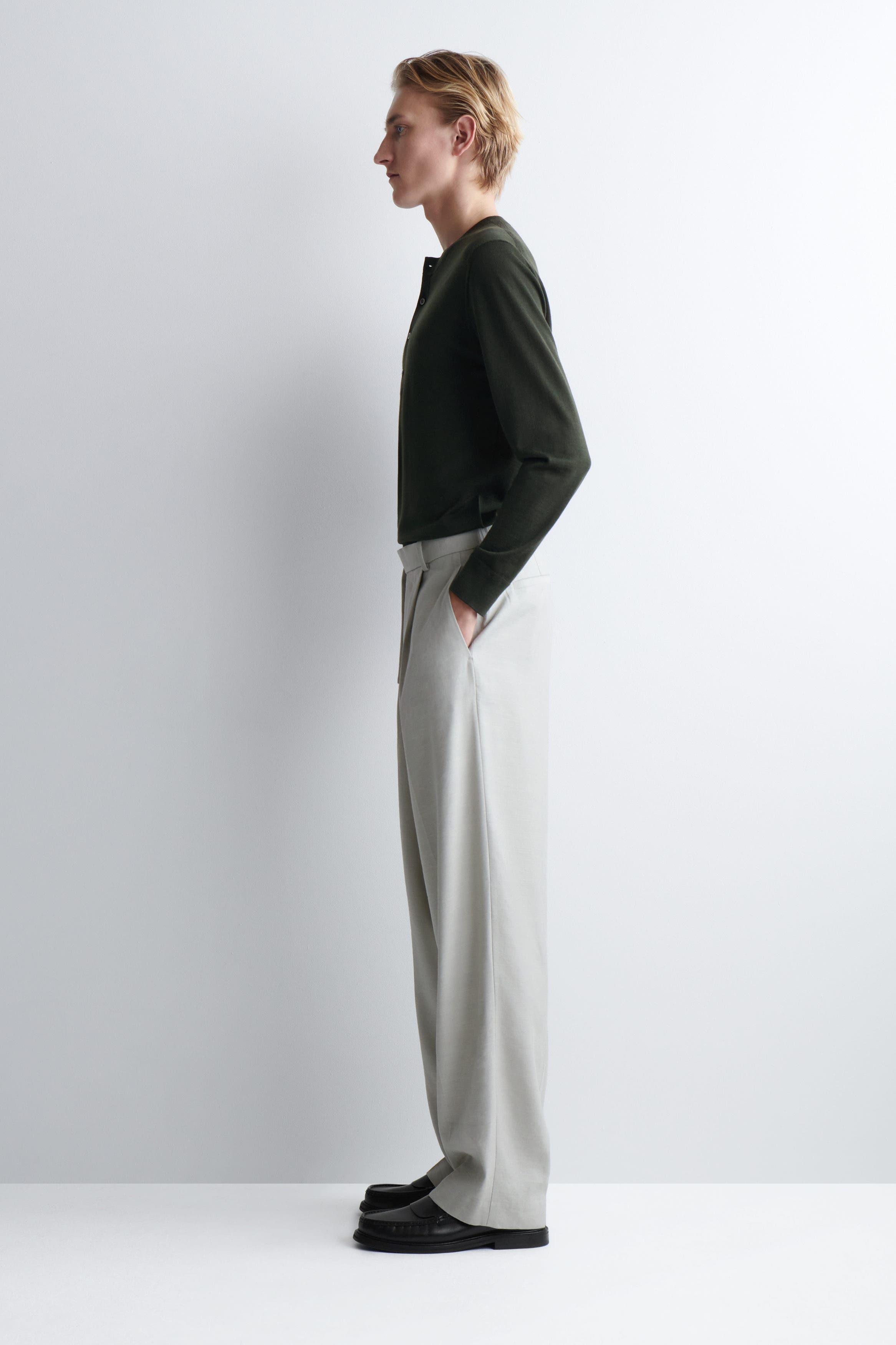 Slim Merino Wool Henley Top - image 2
