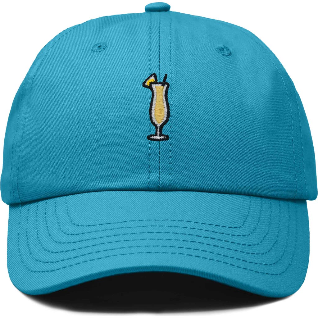 Dalix Pina Colada Embroidered Dad Cap In Teal