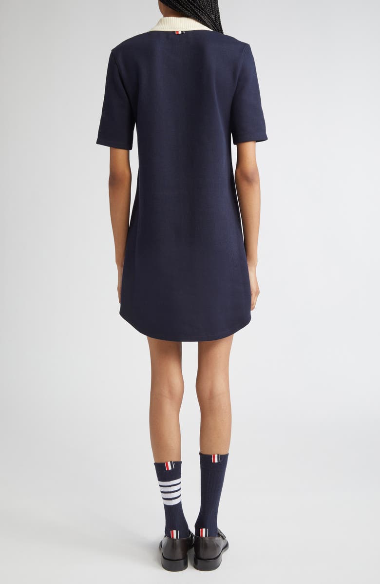 Thom Browne Cotton Polo Minidress, Alternate, color, Navy