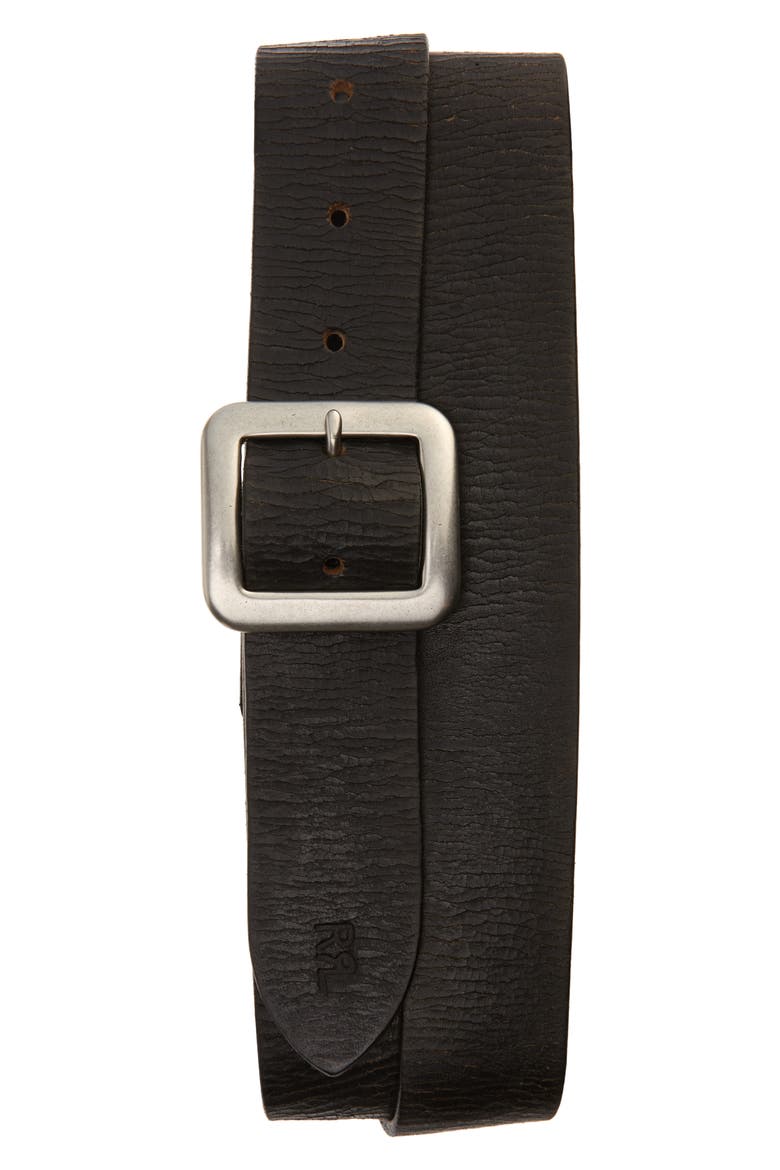 New Burlington Leather Belt, Main, color, VINTAGE BLACK