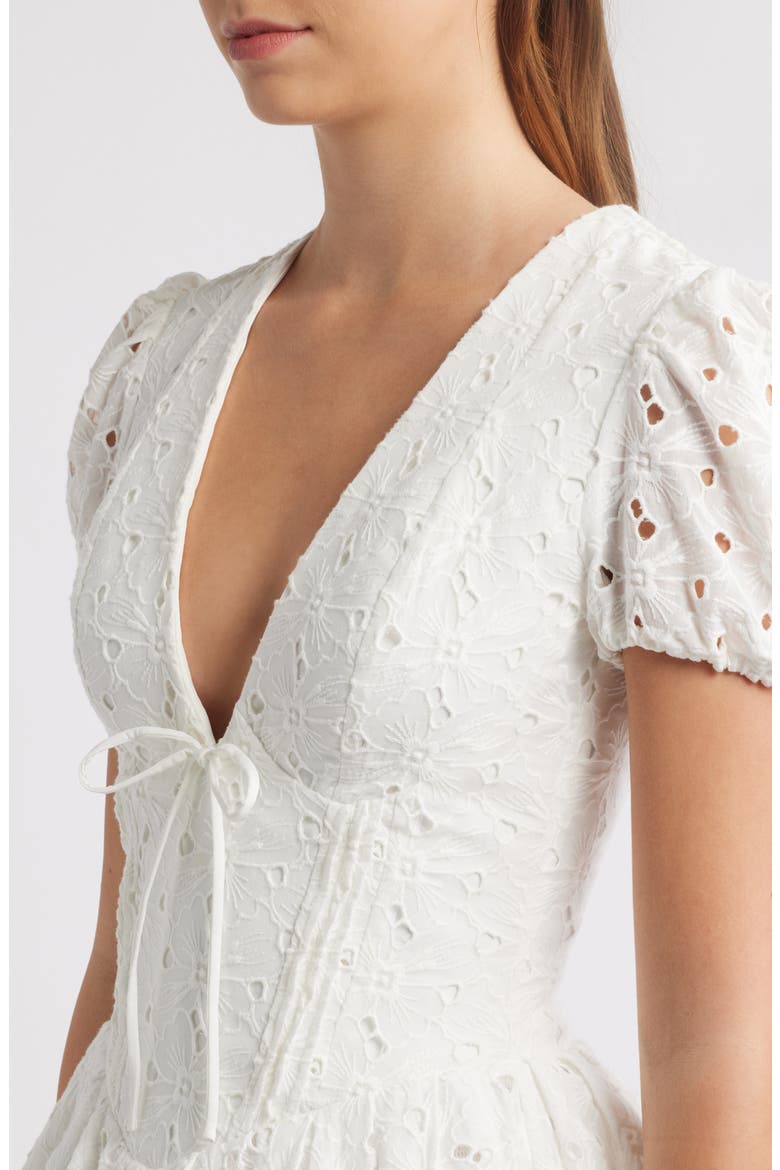 Imani Broderie Anglais Minidress, Alternate, color, WHITE