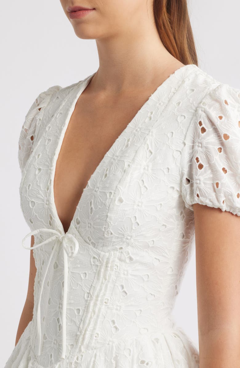 HOUSE OF CB Imani Broderie Anglais Minidress, Alternate, color, White