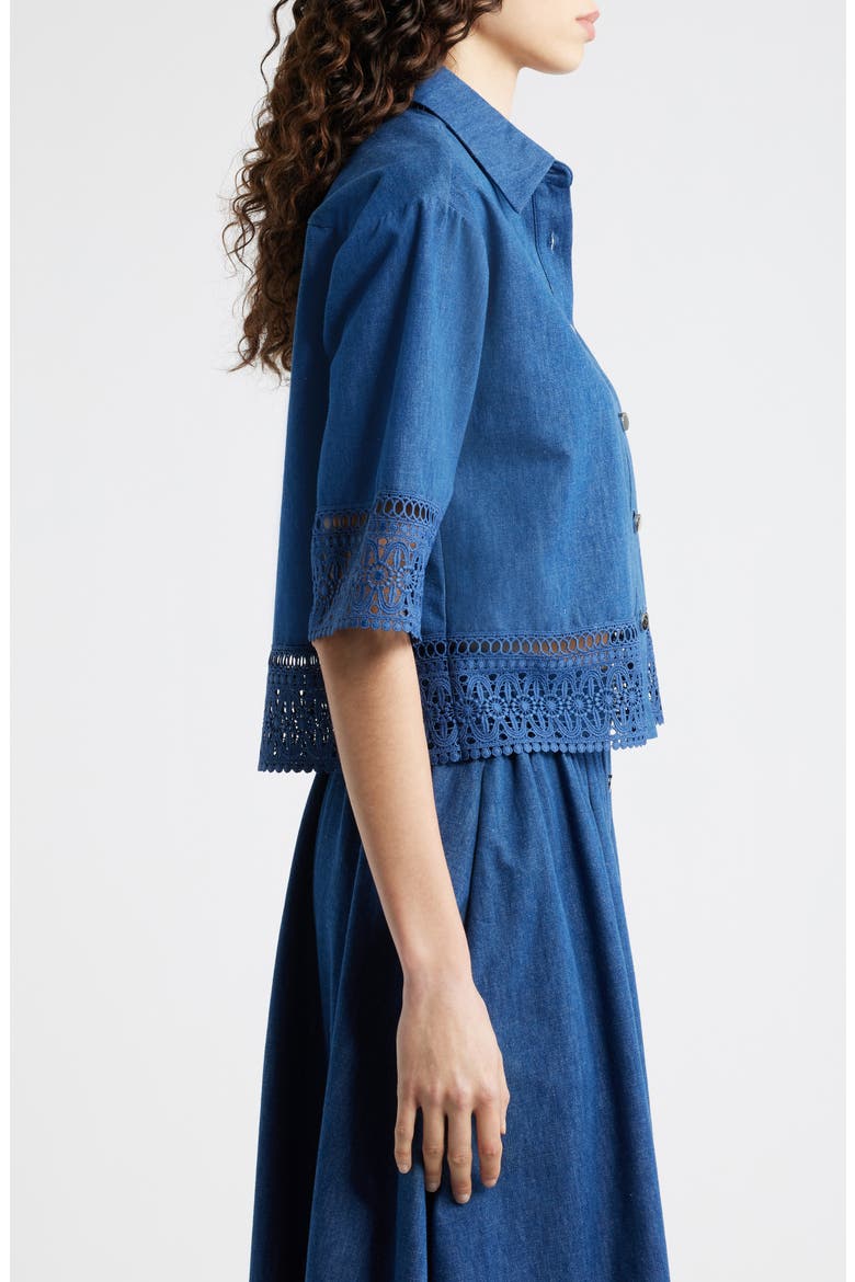 The Laylee Denim Shirt, Alternate, color, DARK DENIM