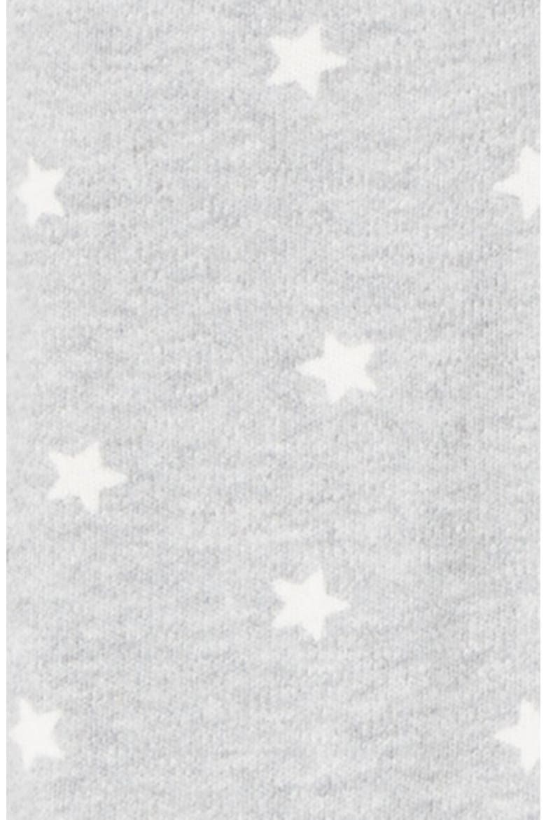 'Classic' Cotton Jersey Polo Bodysuit, Alternate, color, GREY MARL STAR