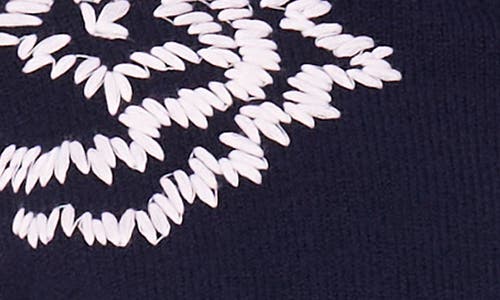 Parker Floral Embroidered Turtleneck Sweater In Blue