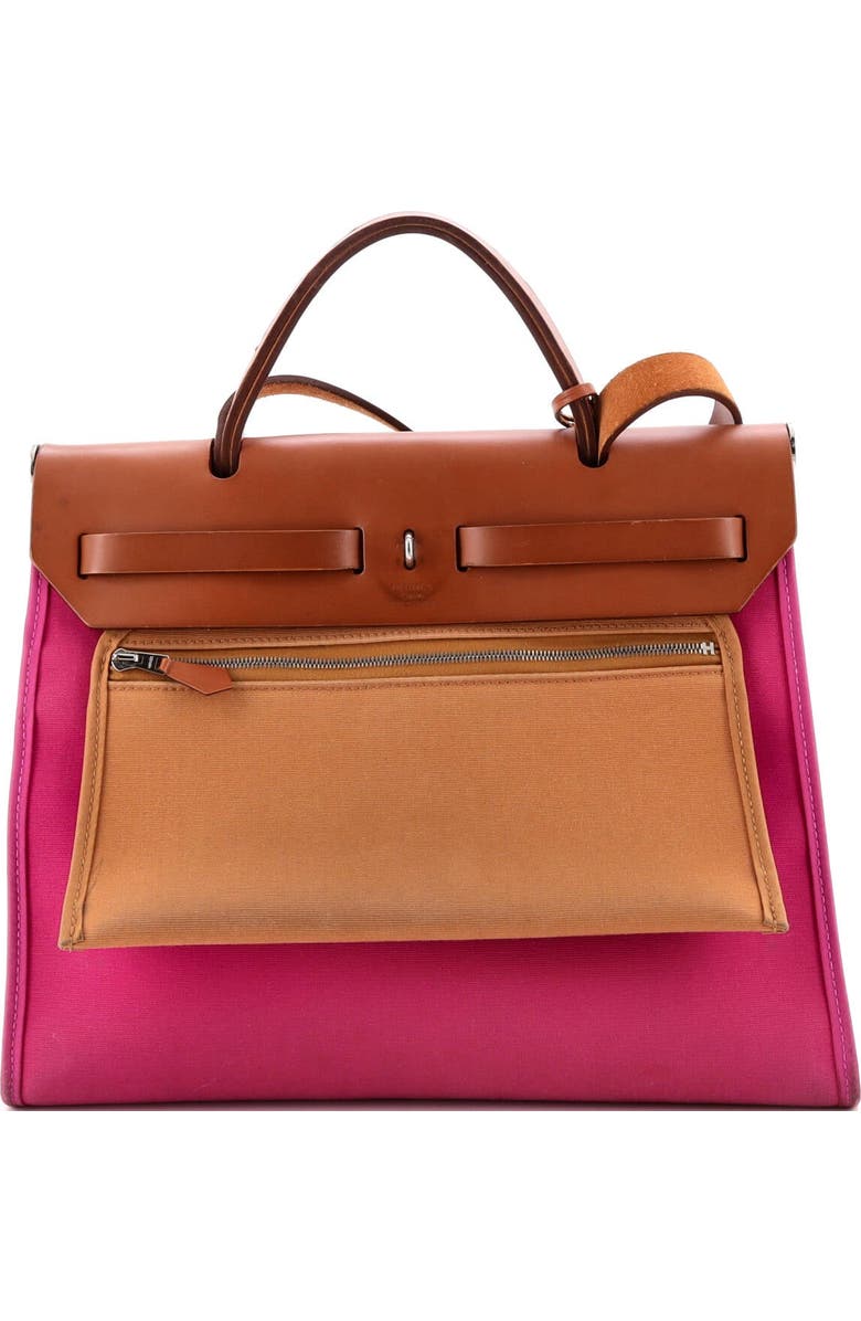 Pre-Owned Hermes Herbag Zip Leather and Toile 31, Alternate, color, Magnolia