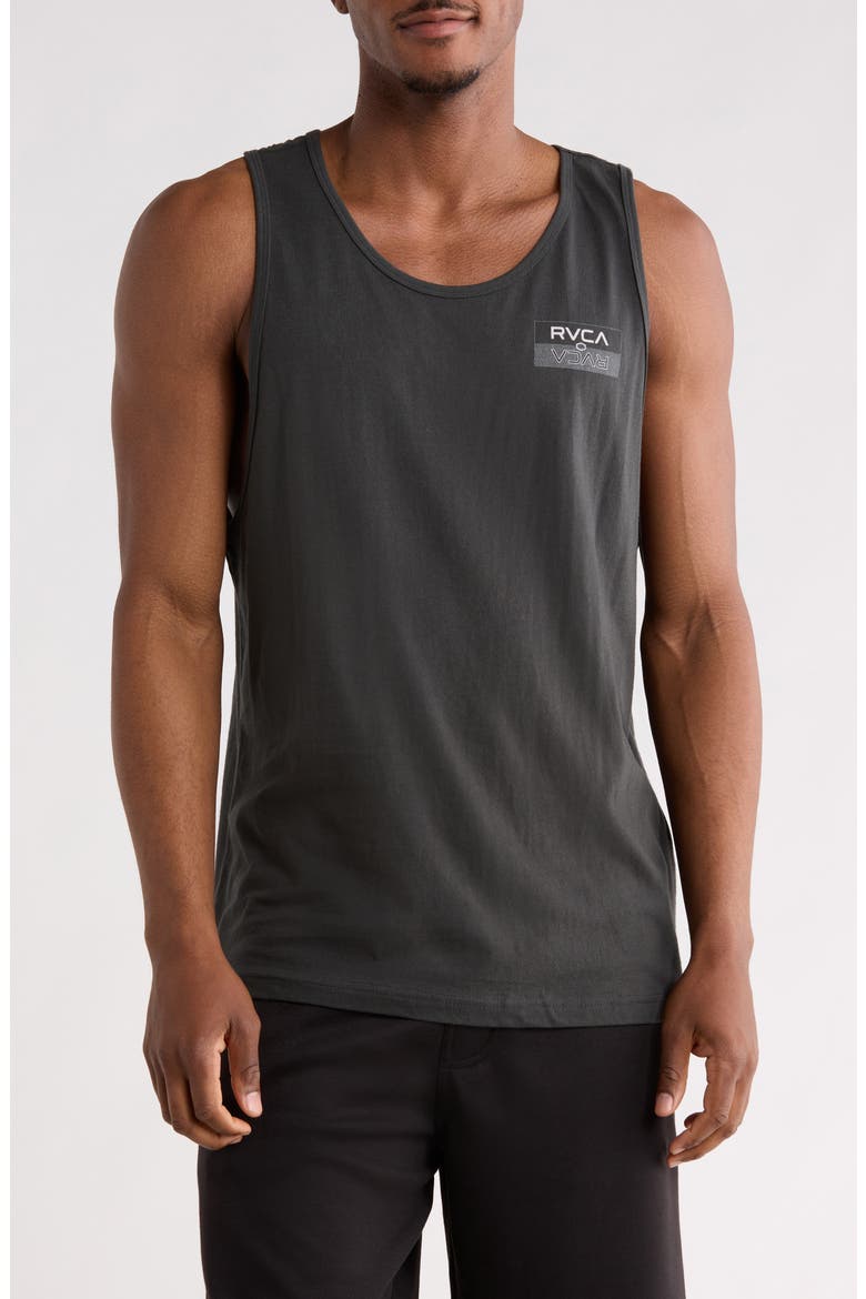 Double Box Logo Cotton Tank, Main, color, PIRATE BLACK