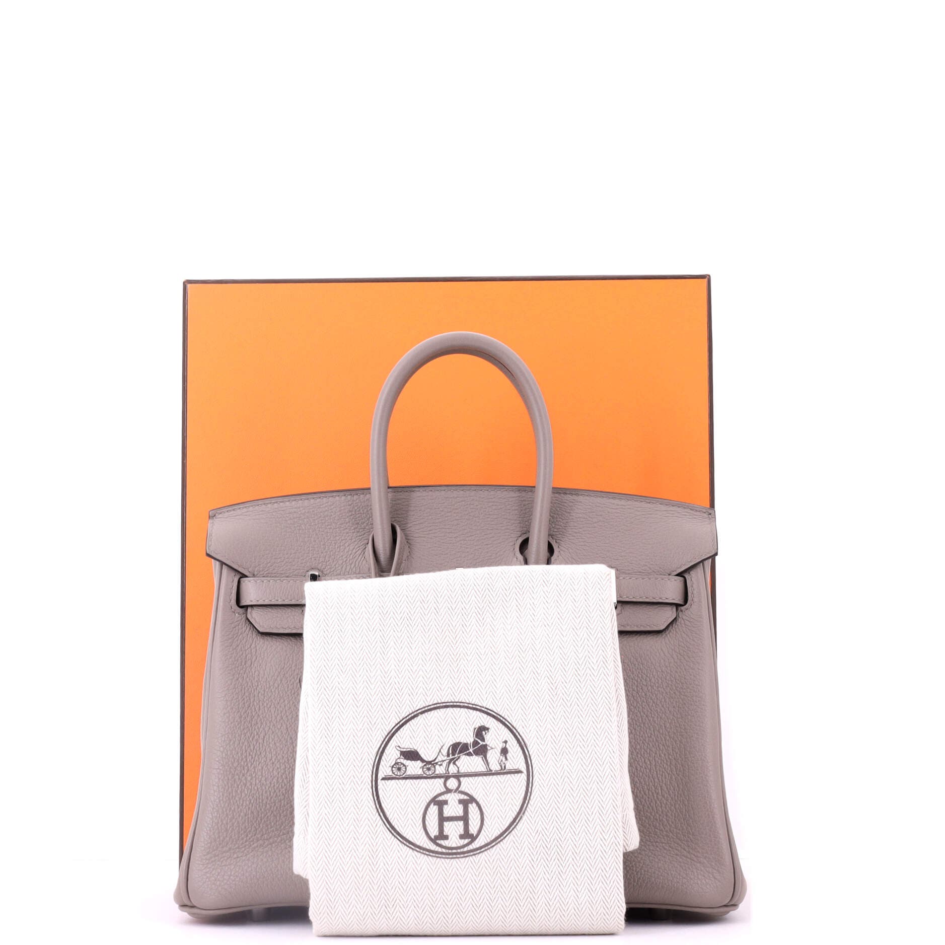 Pre-Owned Hermes Birkin Handbag Grey Novillo with Palladium Hardware 25, Alternate, color, Gris Asphalte