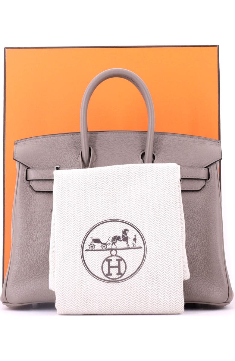 Pre-Owned Hermes Birkin Handbag Grey Novillo with Palladium Hardware 25, Alternate, color, Gris Asphalte