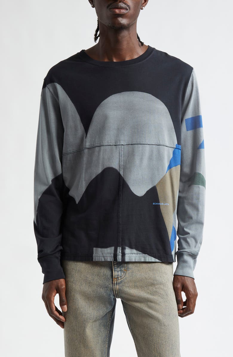 Eckhaus Latta Lapped Long Sleeve T-Shirt, Main, color, 
