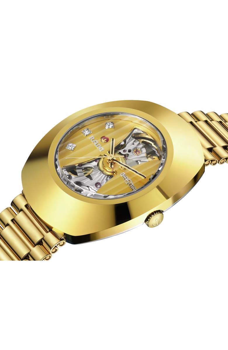 RADO DiaStar Original Skeleton Open Heart Automatic Bracelet Watch, 35mm, Alternate, color, 