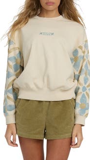 Billabong Atlas Tide Kendal Cotton Blend Fleece Crewneck Sweatshirt