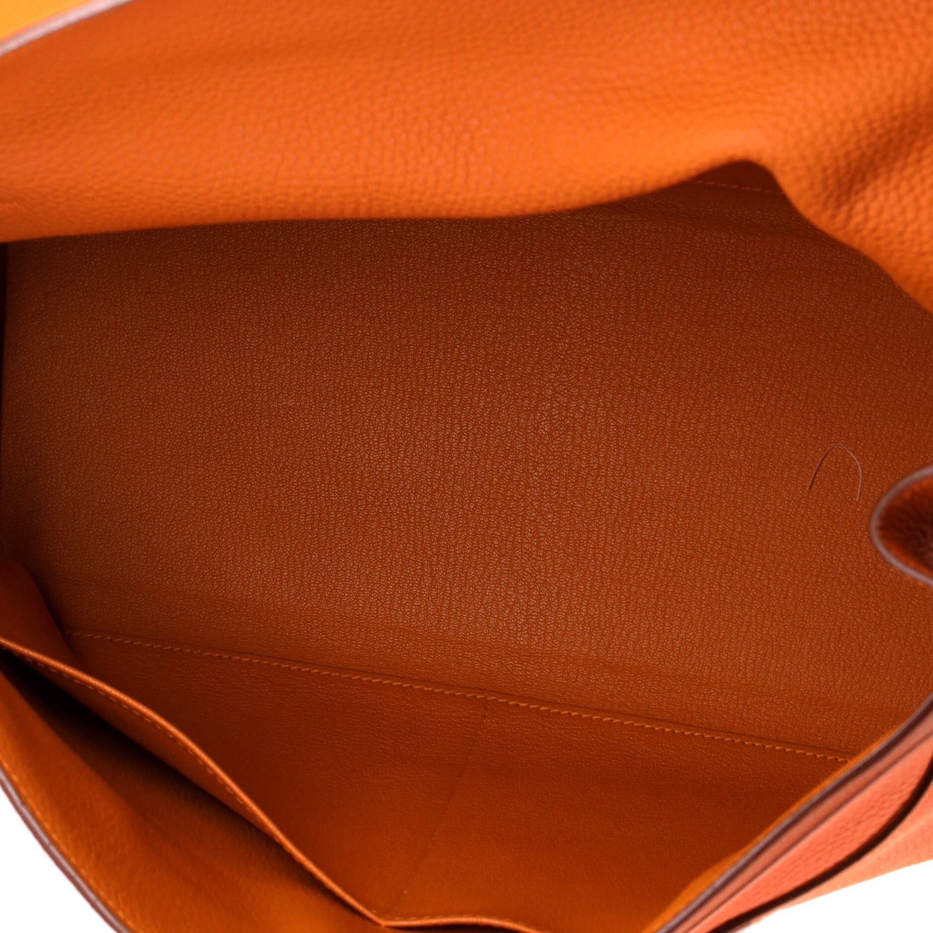 Pre-Owned Hermes Kelly Handbag Orange Togo with Palladium Hardware 35, Alternate, color, Orange H