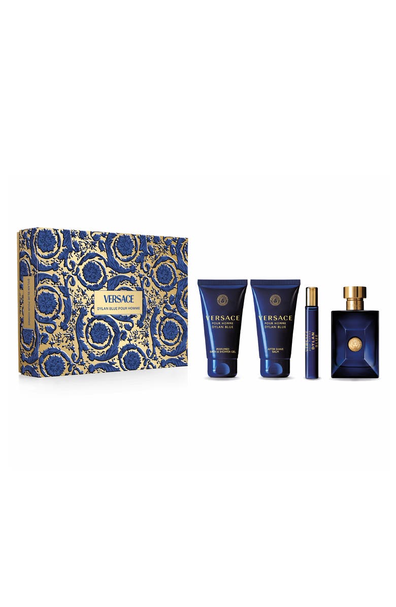 Versace Dylan Blue Pour Homme Eau de Toilette 4-Piece Gift Set $185 Value, Main, color, 