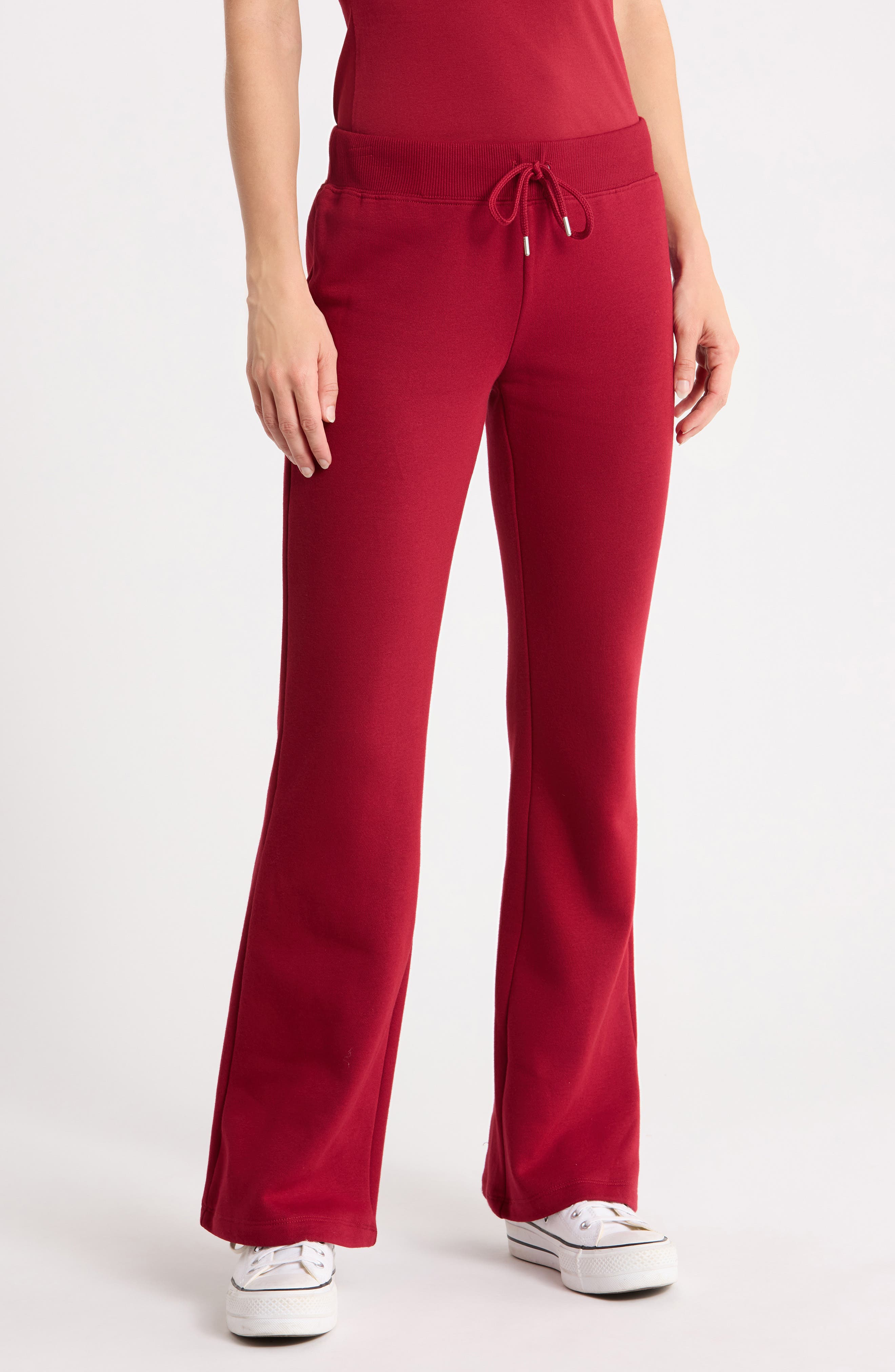 Abound Classic Fleece Flare Pants In Red