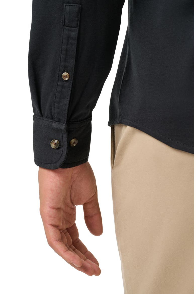 ComfortKnit Long Sleeve Button Up Shirt, Alternate, color, BLACK