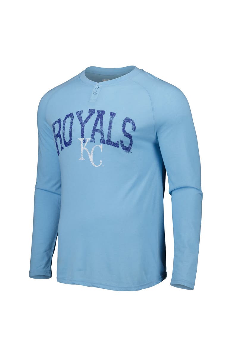 CONCEPTS SPORT Men's Concepts Sport Light Blue Kansas City Royals Inertia Raglan Long Sleeve Henley T-Shirt, Alternate, color, 