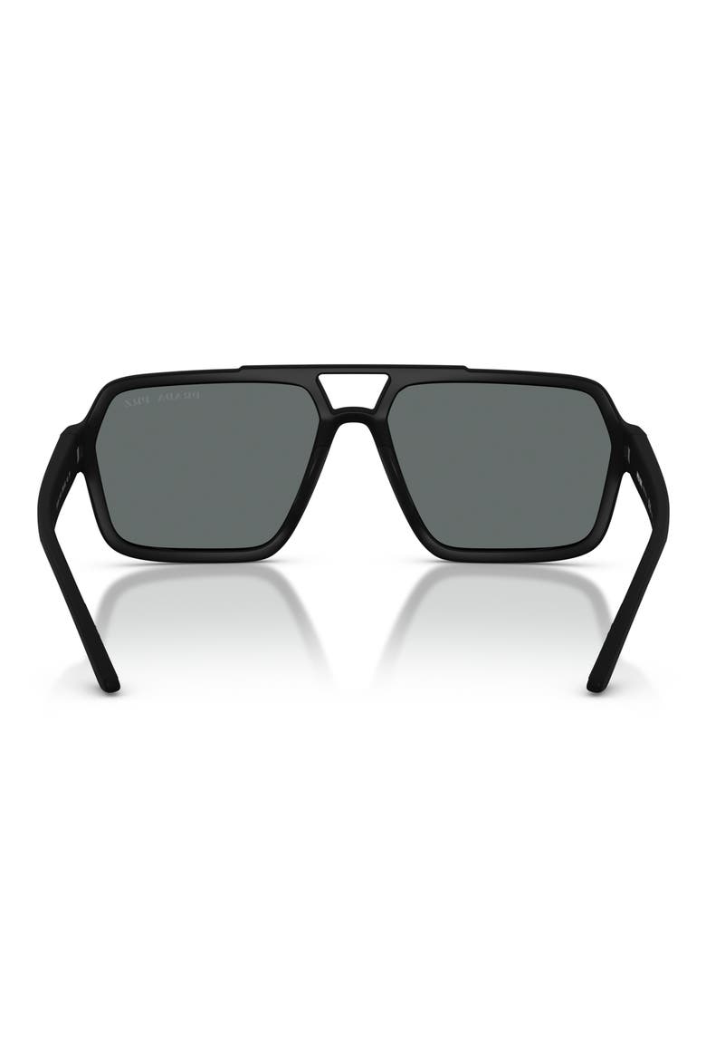 59mm Polarized Pilot Sunglasses, Alternate, color, BLACK / POLAR DARK GREY