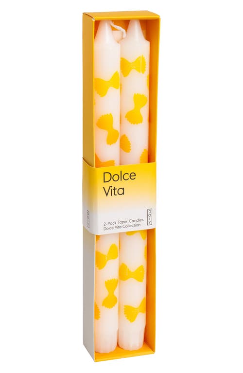 Doiy The Dolce Vita Collection 2-pack Farfalle Taper Candles In Yellow