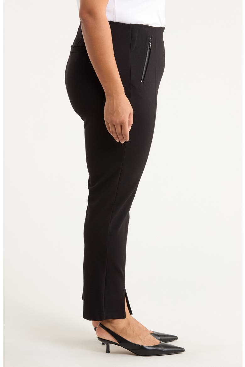 Zip Pocket Slit Hem Pants, Alternate, color, BLACK