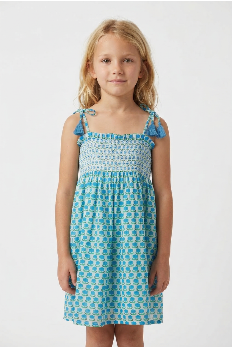 Maine Girls Dress, Alternate, color, Blue Asahi