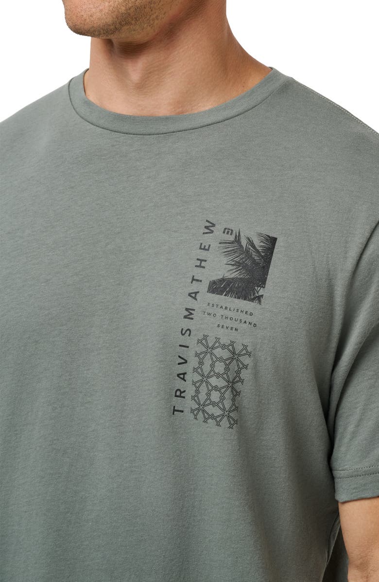 TravisMathew Global Pass Graphic T-Shirt, Alternate, color, Dark Olive