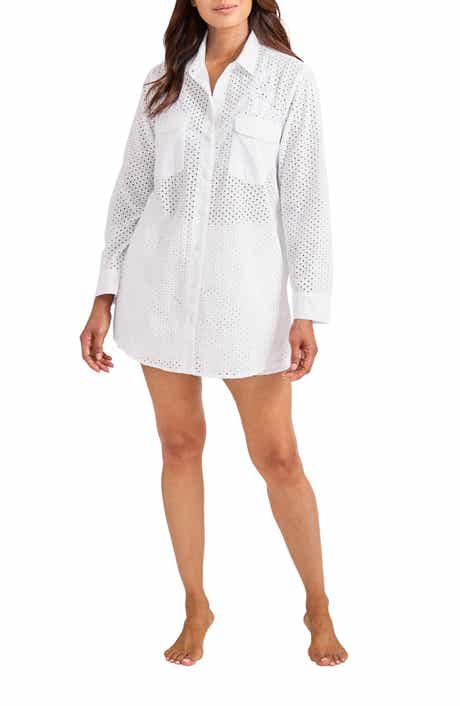 Tommy Bahama Eyelet Cove Organic Cotton Cover-Up Tunic