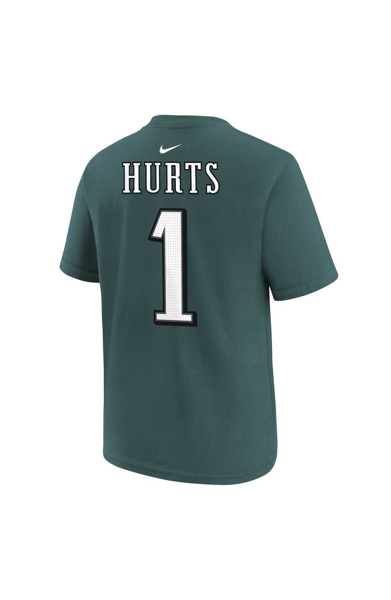 Nike Youth Nike Jalen Hurts Midnight Green Philadelphia Eagles Player Name & Number T-Shirt, Alternate, color, Green