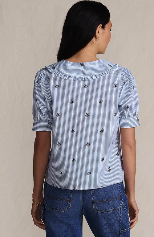 Lands' End Easy Care Puff Sleeve Statement Collar Shirt