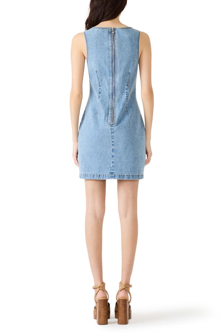 Noelle Sleeveless Stretch Denim Minidress, Alternate, color, FOREVER BLUE